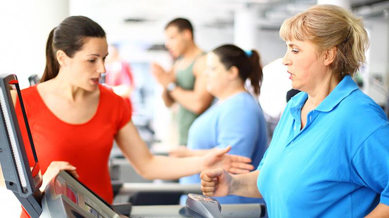 woman on treadmill